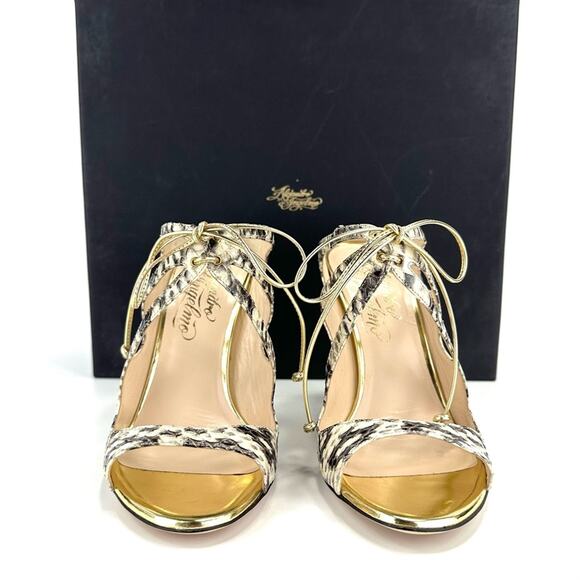 Alejandro Ingelmo Stiletto Heel Sandal Size 6.5 Snake Print Leather Slip-On New - Picture 12 of 16